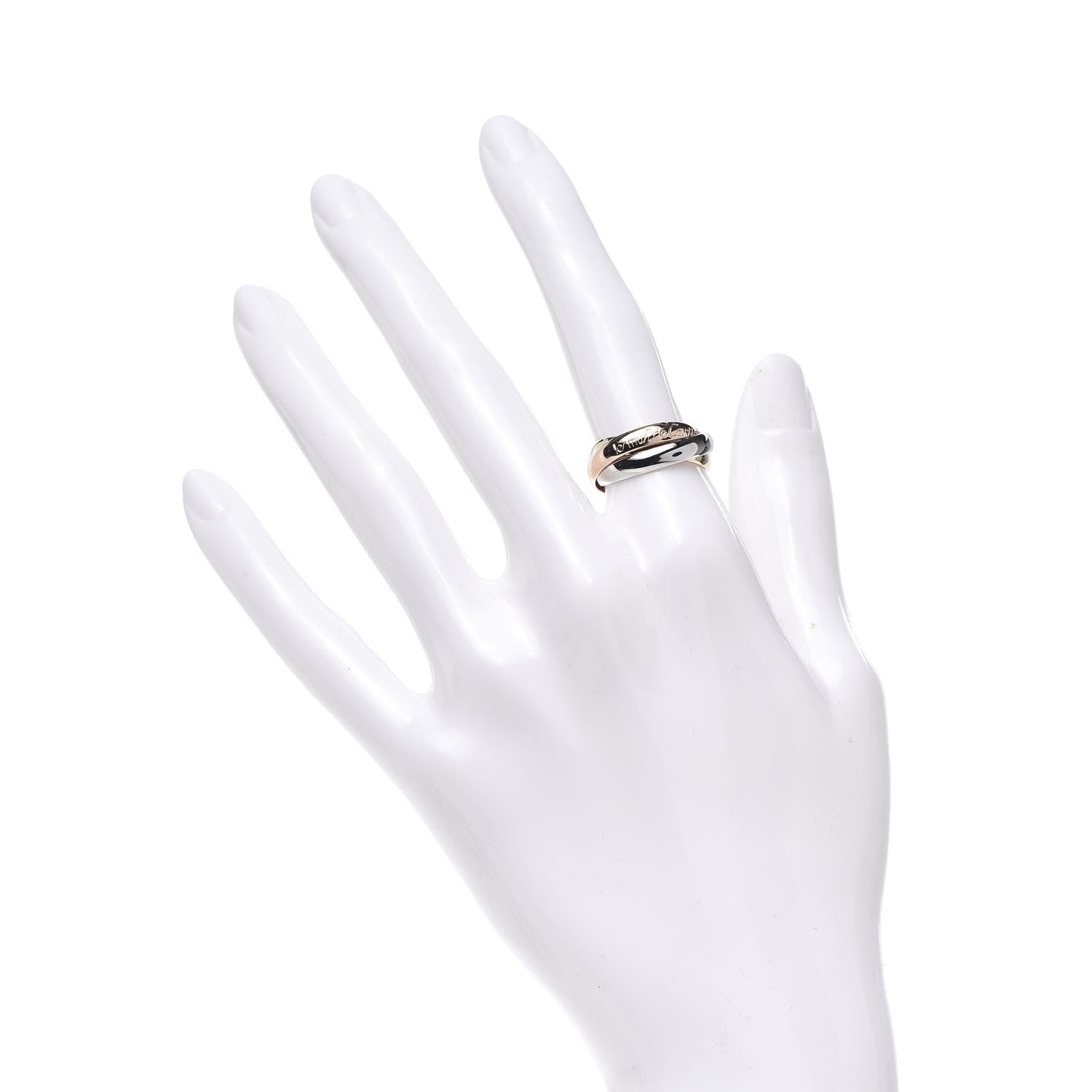 Cartier 18K Pink Yellow White Gold Classic Les Must De Trinity Ring 50 5.25 2 of 5