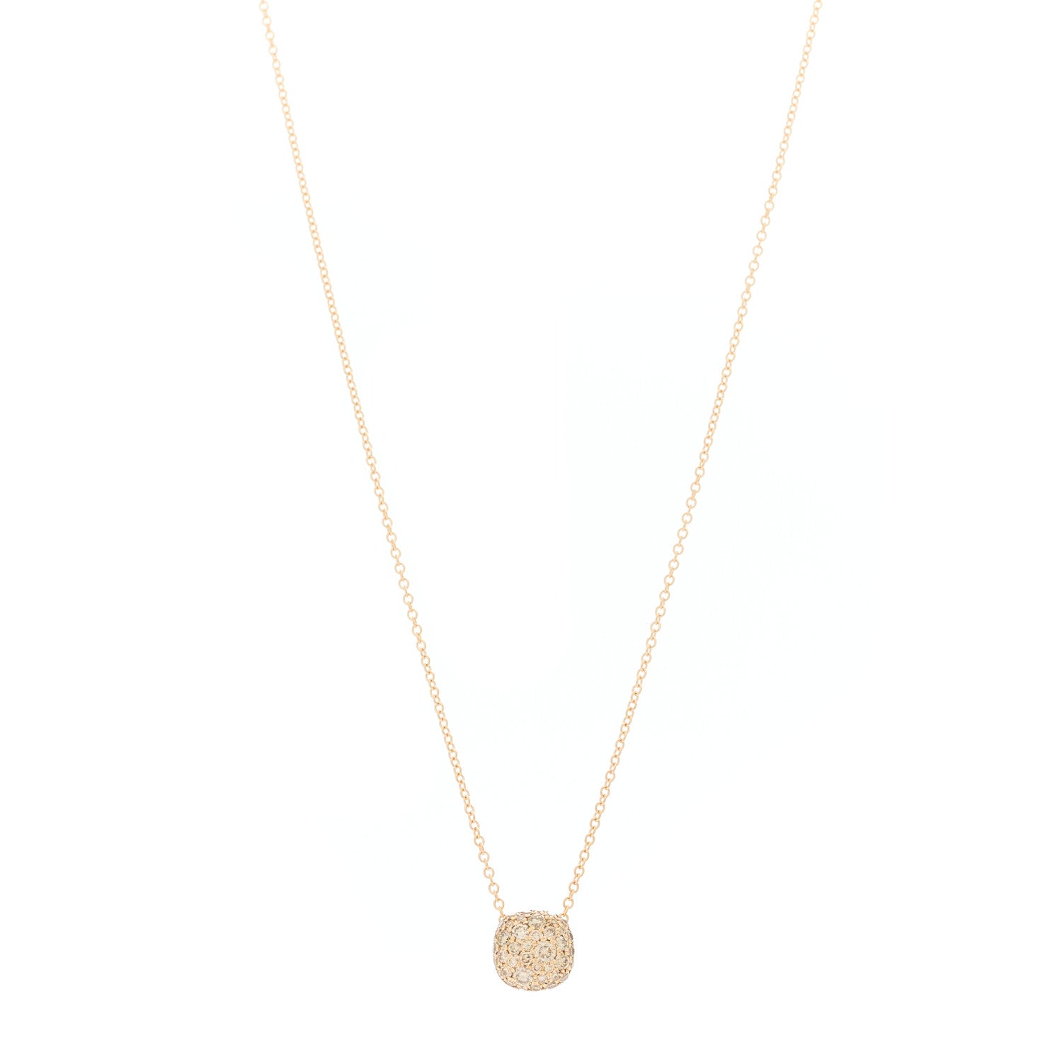 David Yurman 18K Rose Gold Diamond Petite Pave Cushion Pendant Necklace 1 of 6