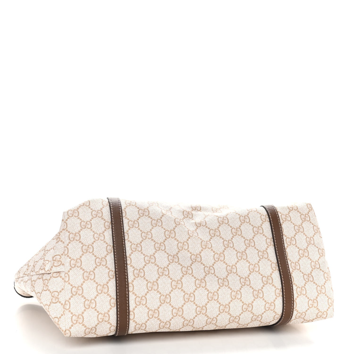 Gucci GG Supreme Monogram Calfskin Medium Nice Tote New Mystic White Beige Brown 4 of 10