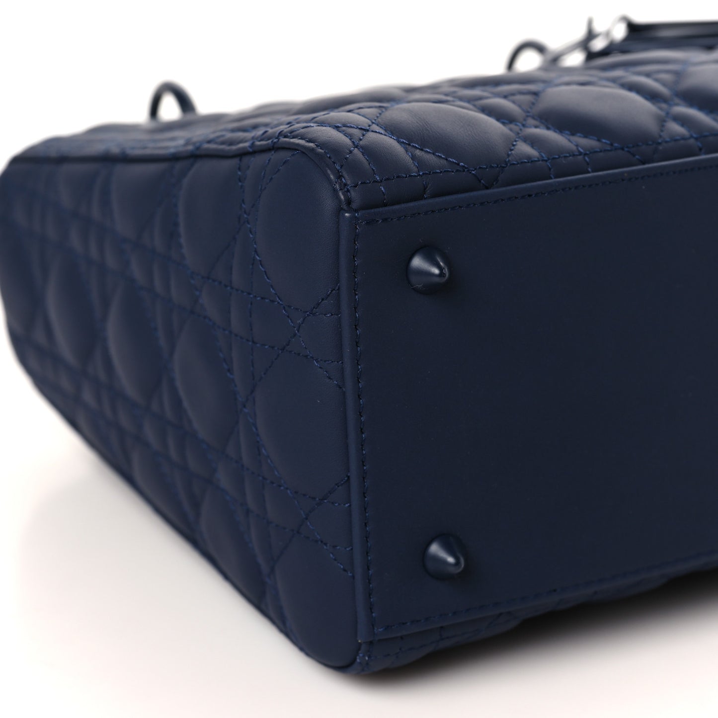 Ultra Matte Calfskin Cannage Medium Lady Dior Blue