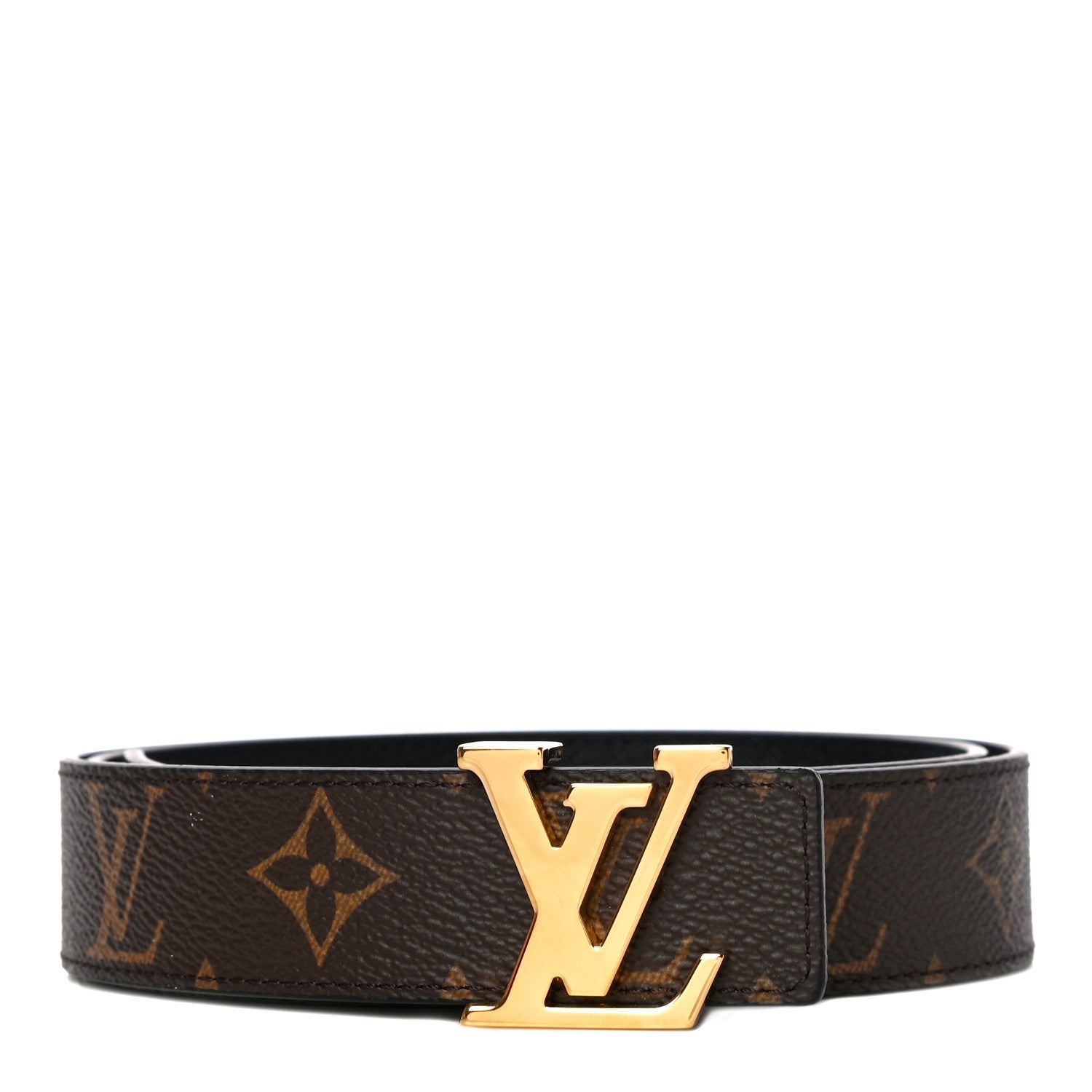 Louis Vuitton Calfskin Monogram 30mm LV Initiales Reversible Belt 80 32 Black 1 of 9