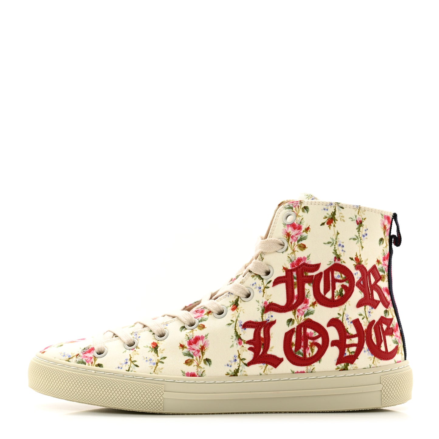 Canvas Romantic Print Major Blind For Love High Top Sneakers 36.5 Ivory