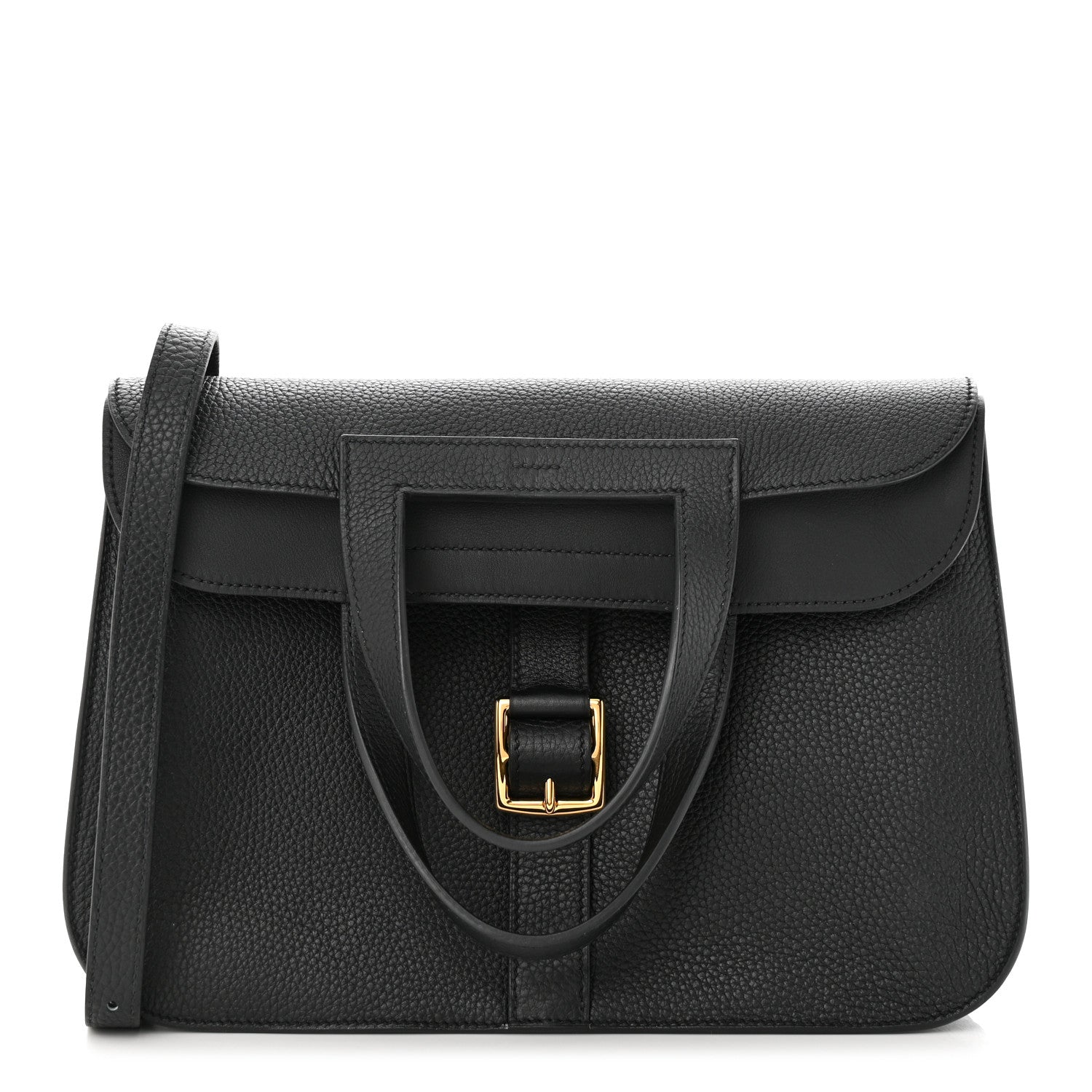 Hermes Taurillon Clemence Halzan 31 GM Black 1 of 14