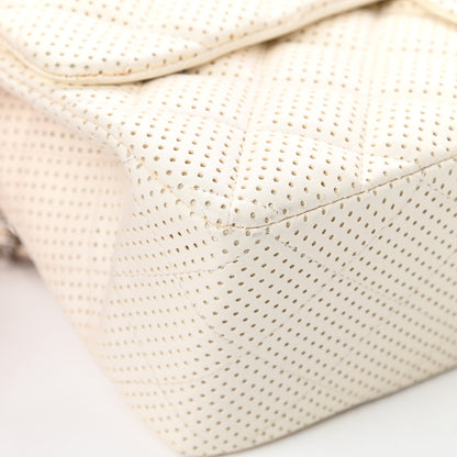Chanel Lambskin Perforated Jumbo Single Flap White 9 of 13