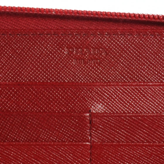 Saffiano Zip Around Wallet Red