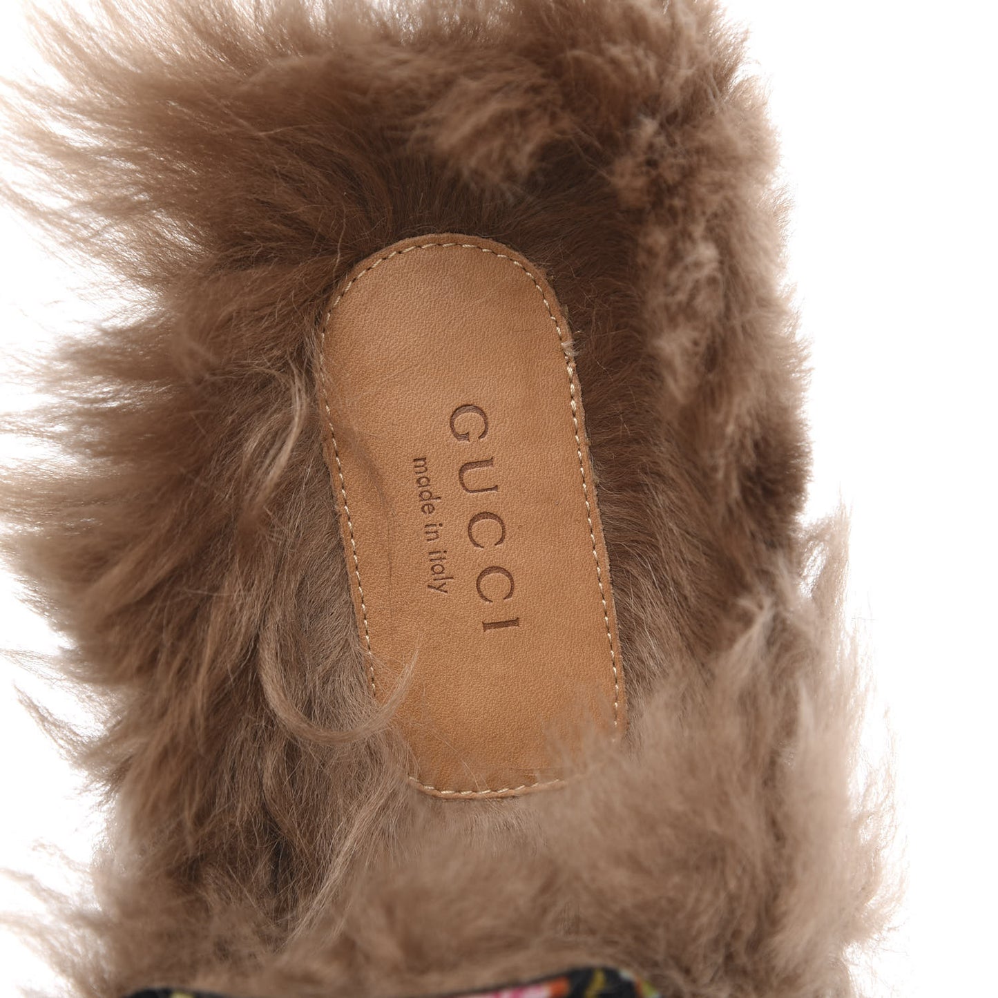 Velvet Fur Floral Womens Princetown Slippers 39 Black