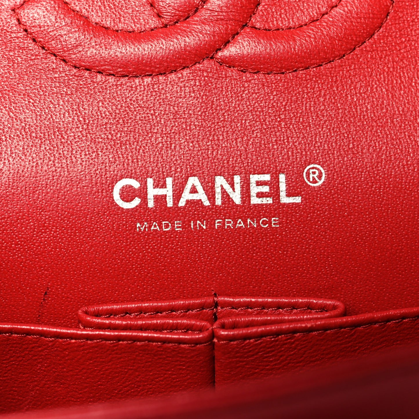 Lambskin Quilted Medium Double Flap Red