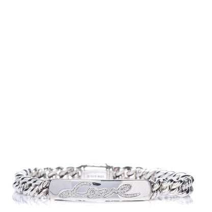 David Yurman Sterling Silver Diamond 7mm Petite Pave Curb Link Love ID Bracelet 1 of 6