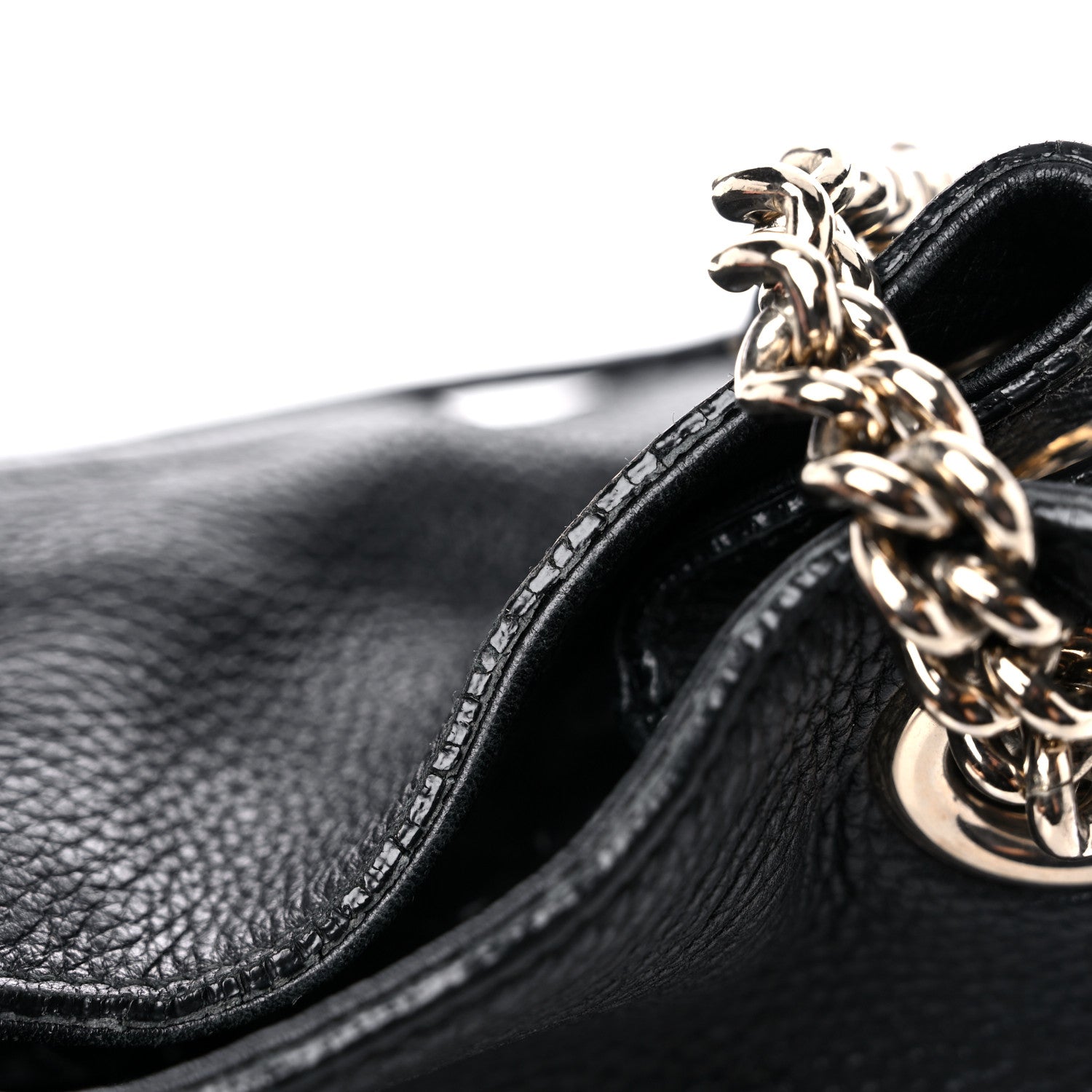 Gucci Pebbled Calfskin Medium Soho Chain Shoulder Bag Black 19 of 24