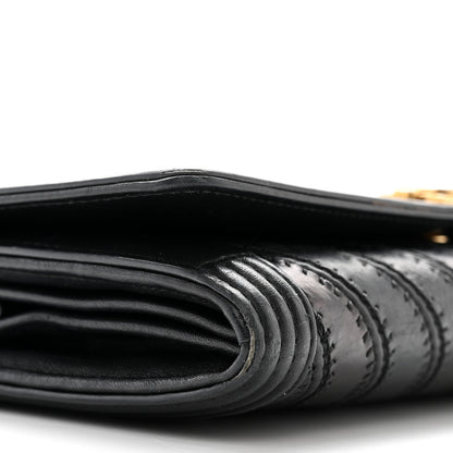 Chanel Calfskin Caviar Quilted Chevron Mixed Boy Wallet On Removable Chain Black 9 of 17
