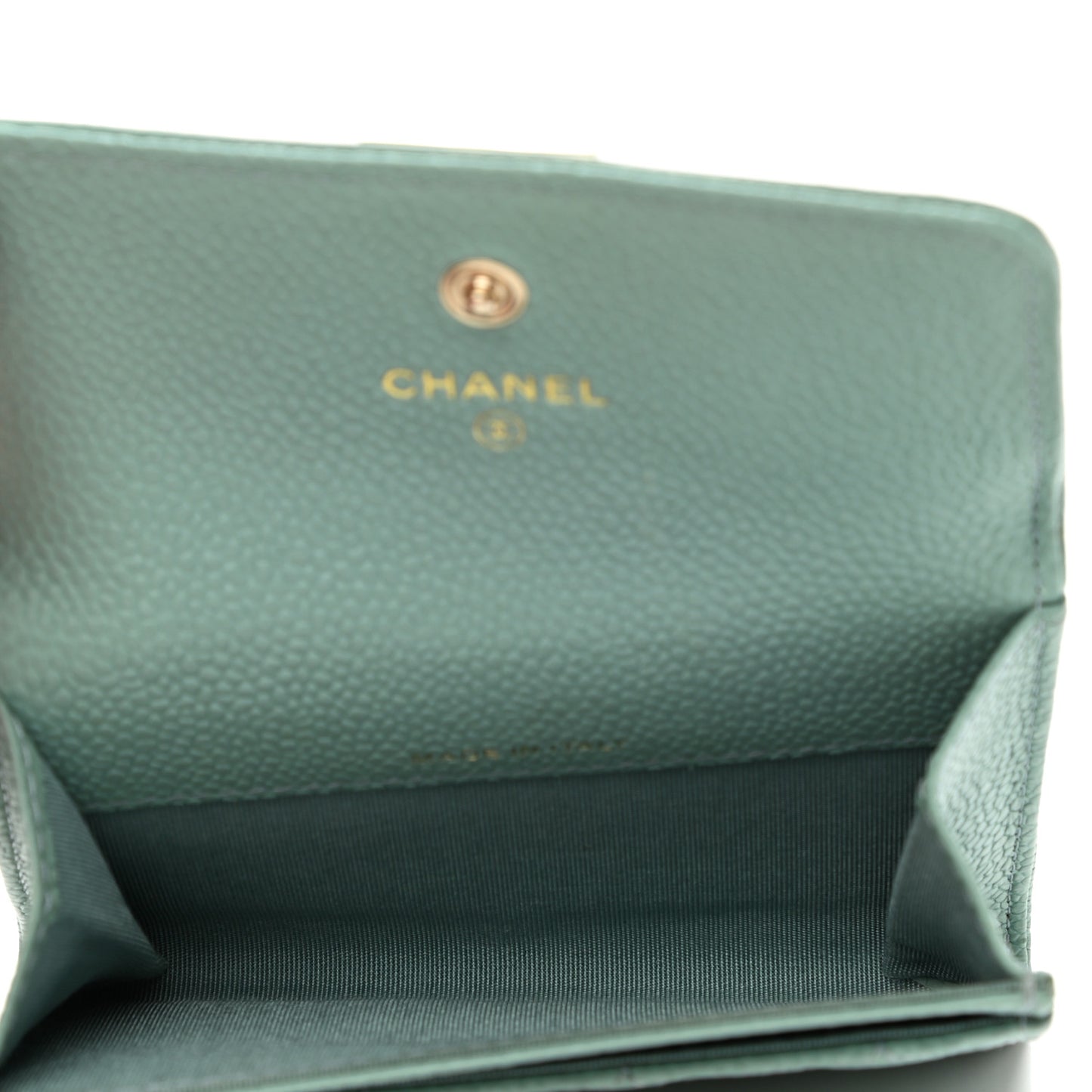 Caviar Quilted Boy Flap Card Holder Light Blue