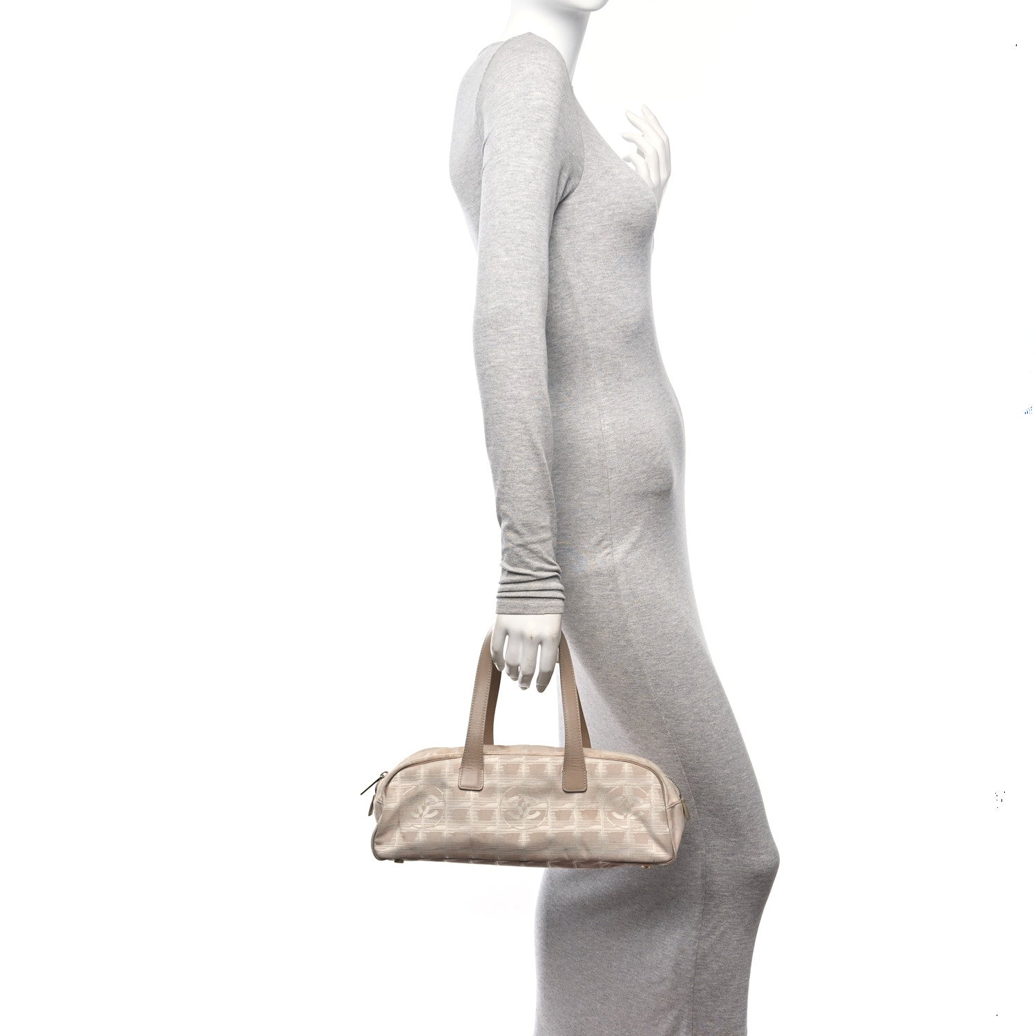 Chanel Nylon Travel Bowler Beige 3 of 13