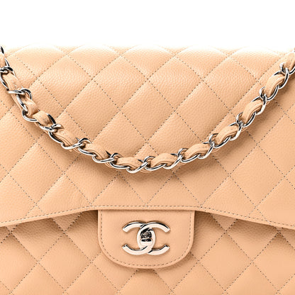 Chanel Caviar Quilted Jumbo Double Flap Beige 8 of 11