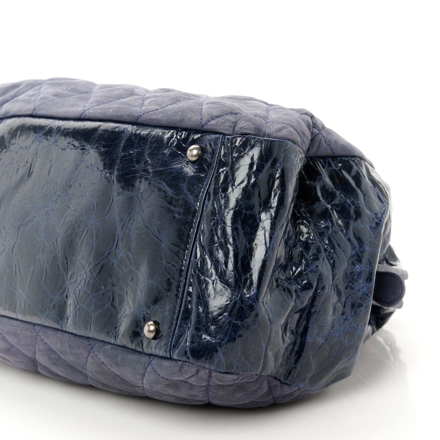 Chanel Iridescent Calfskin Quilted Large In The Mix Tote Navy 10 of 10