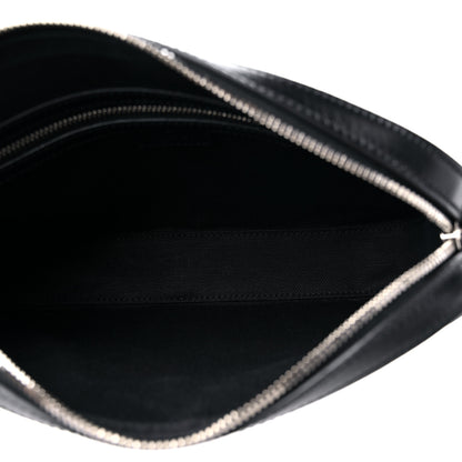 Gucci GG Supreme Monogram Azalea Calfskin Retro Interlocking G Wristlet Shoulder Bag Black 6 of 9