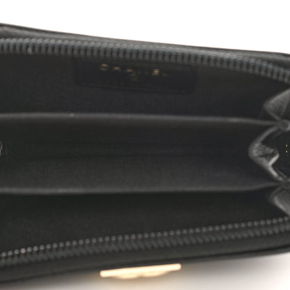 Chanel Lambskin Quilted Zip Around Boy Coin Purse Wallet Black 5 of 7