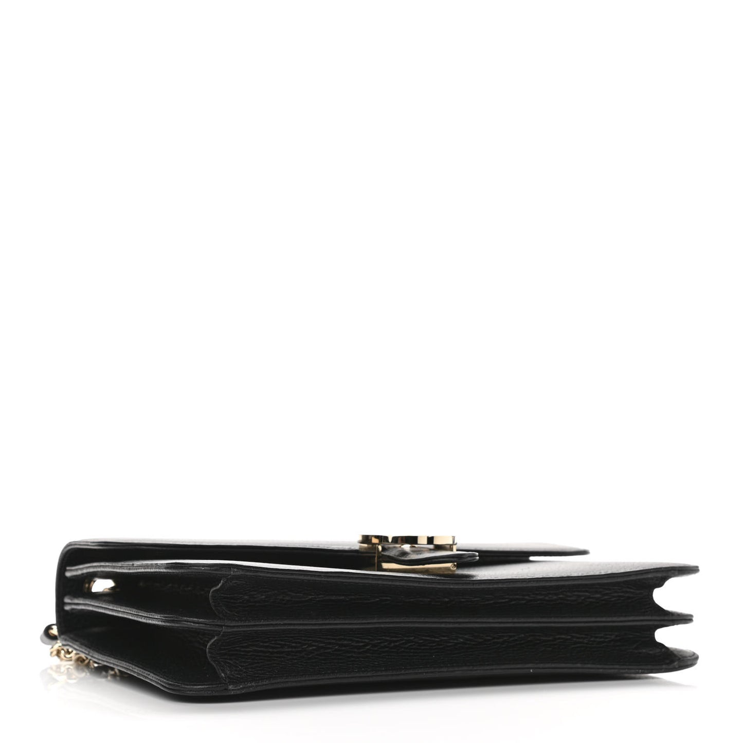 Dollar Calfskin Interlocking G Shoulder Bag Black