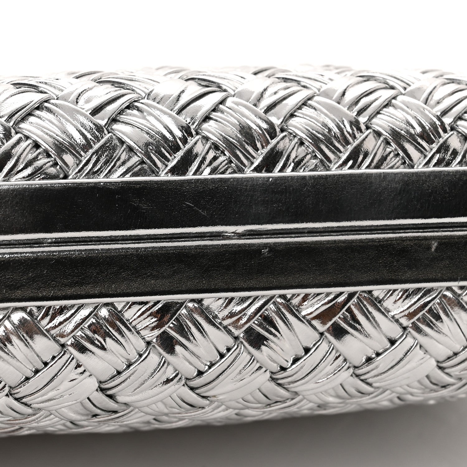 Bottega Veneta Metallic Calfskin Intrecciato Knot On Strap Silver 10 of 10