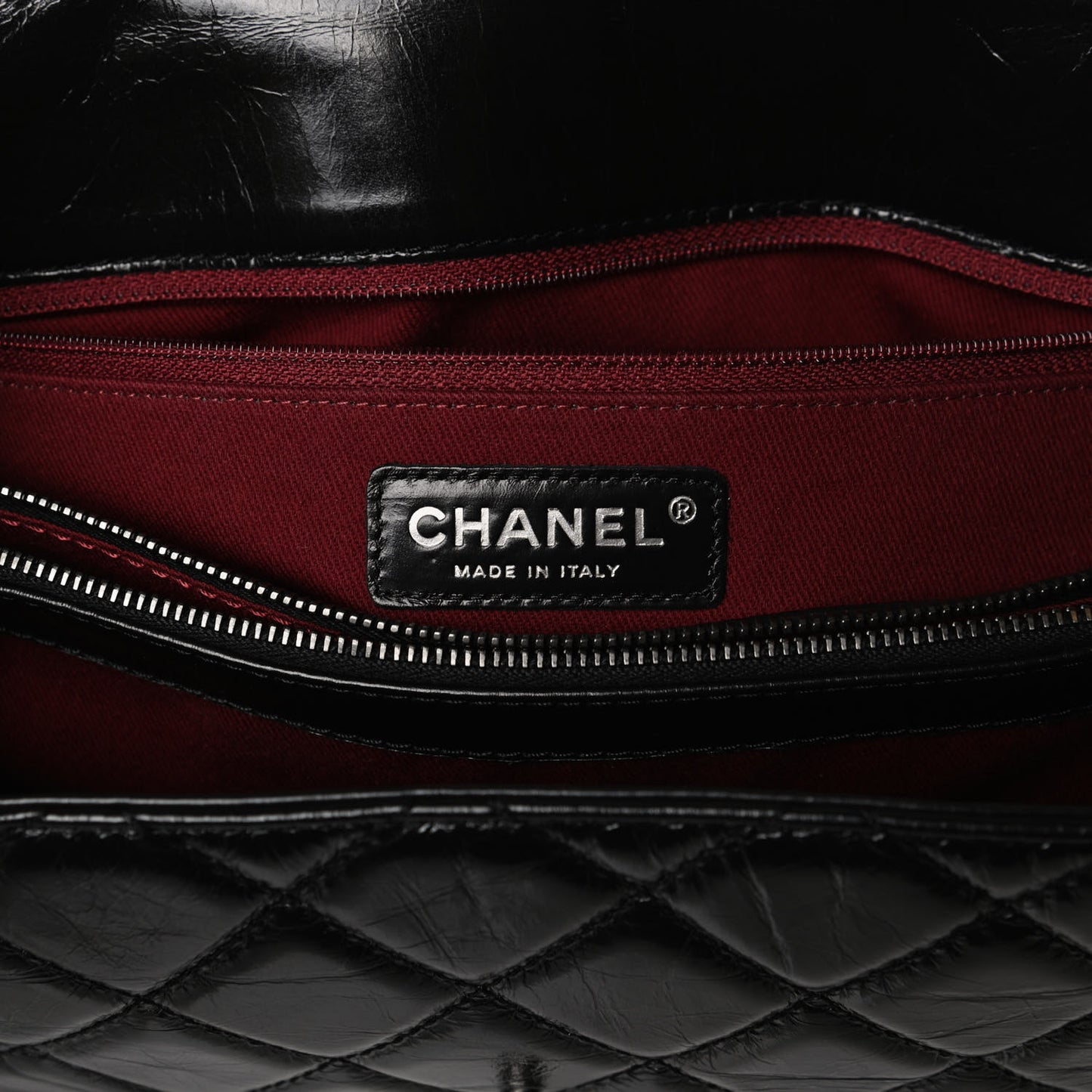 Glazed Calfskin Quilted Coco Soft Flap Black