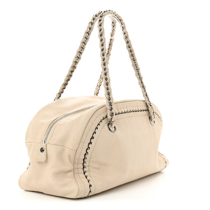 Chanel Smooth Calfskin Medium Luxe Ligne Bowler Light Beige 3 of 14