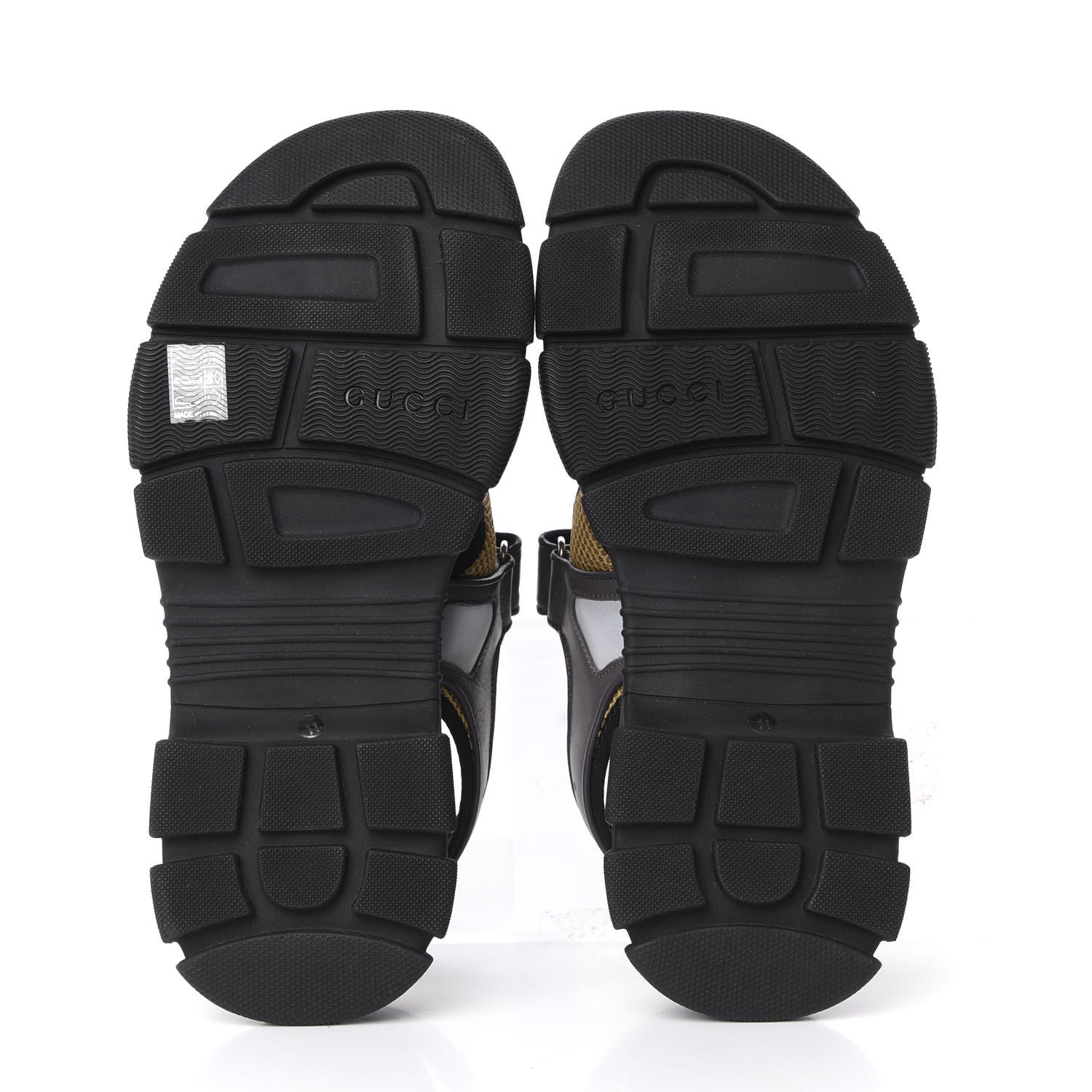 Gucci X SEGA Nappa Mesh Mens Aguru Sandals 11 Loess Black 5 of 9