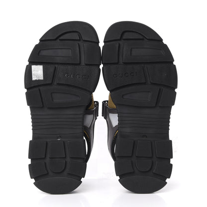 Gucci X SEGA Nappa Mesh Mens Aguru Sandals 11 Loess Black 5 of 9