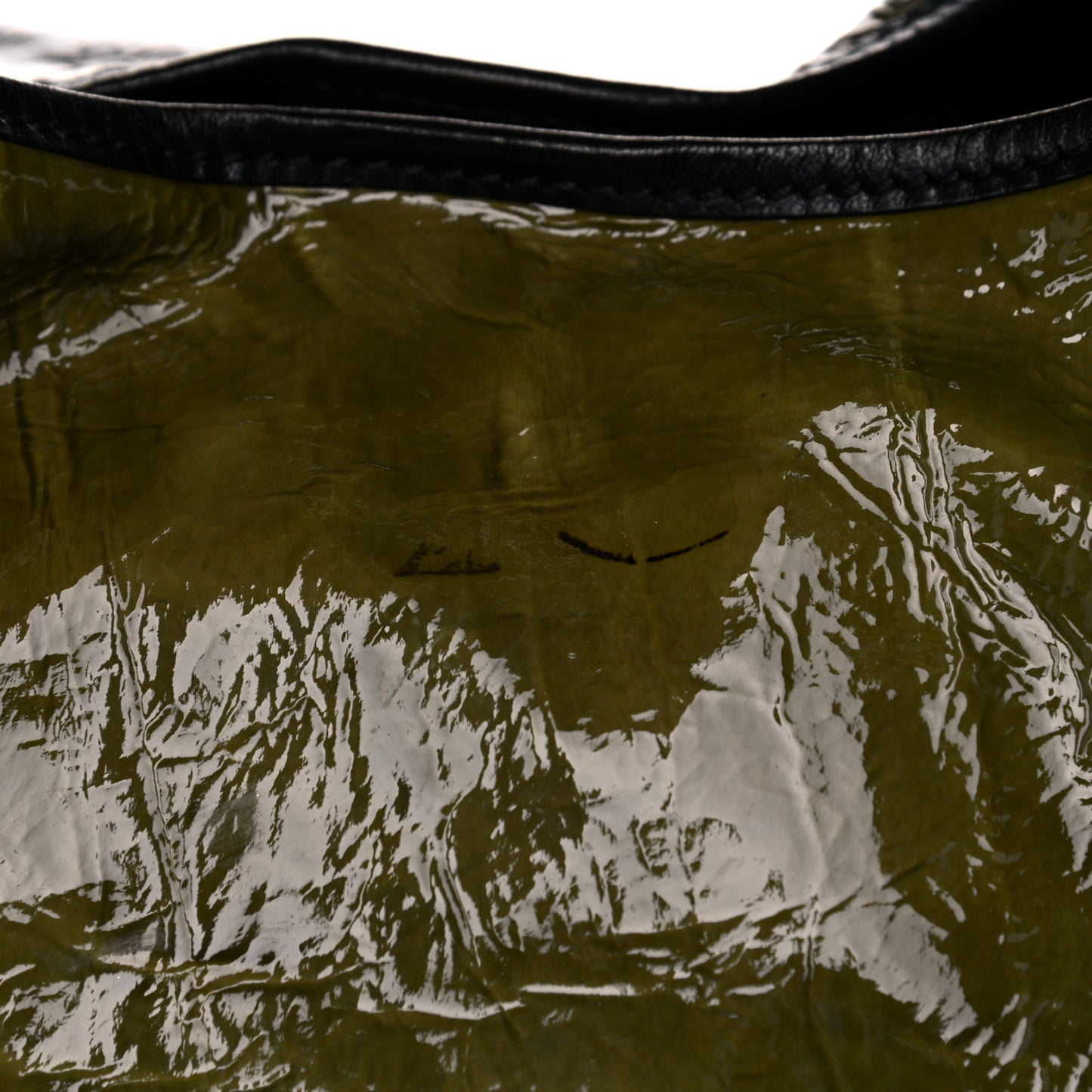 Crinkled Patent Hobo Green