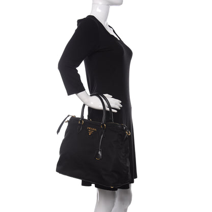 Prada Tessuto Nylon Soft Calf Tote Black 2 of 10