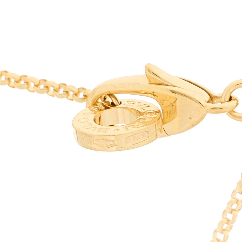 18K Yellow Gold Diamond Small B.Zero1 Pave Pendant Necklace