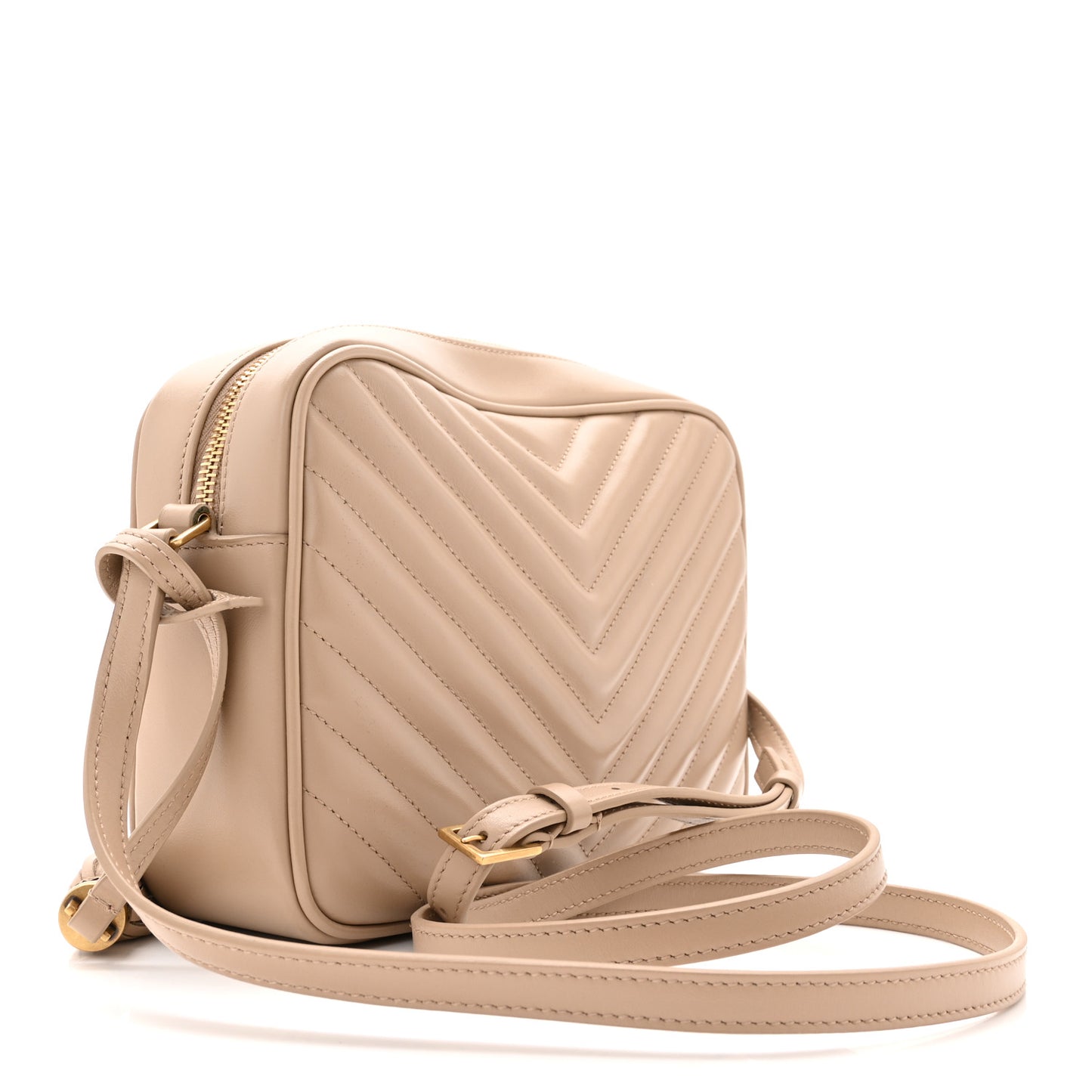 Calfskin Matelasse Monogram Lou Camera Bag Dark Beige