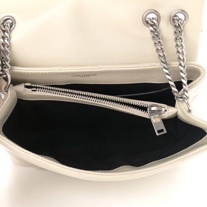 Saint Laurent Calfskin Y Quilted Monogram Small Loulou Chain Satchel Crema Soft 4 of 12