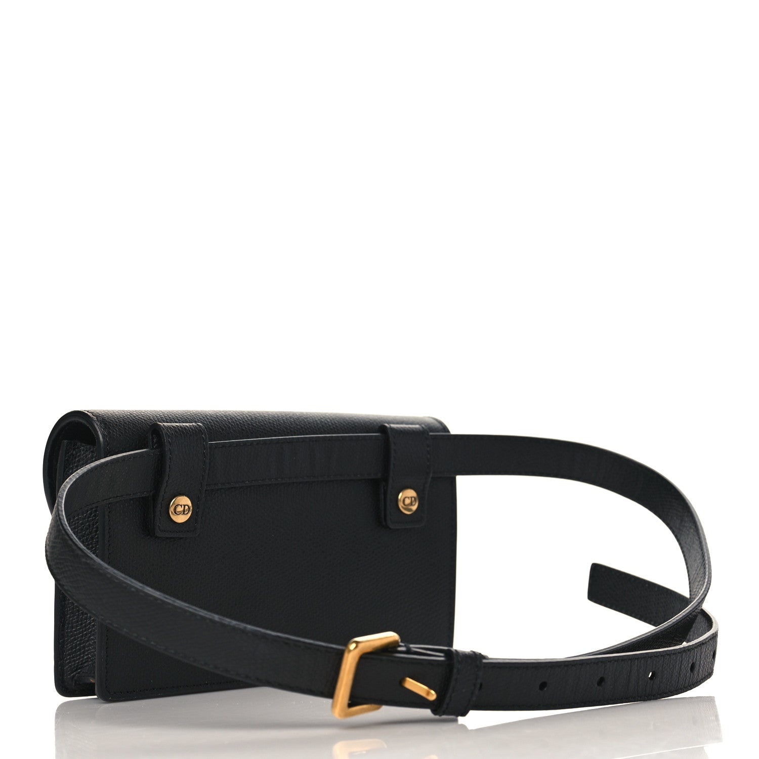Christian Dior Grained Calfskin Saddle Belt Bag Black 3 of 9