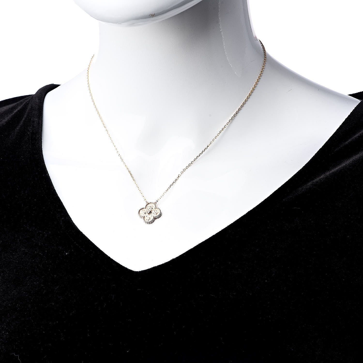 Van Cleef & Arpels 18K Rose Gold Vintage Alhambra Pendant Necklace 2 of 7