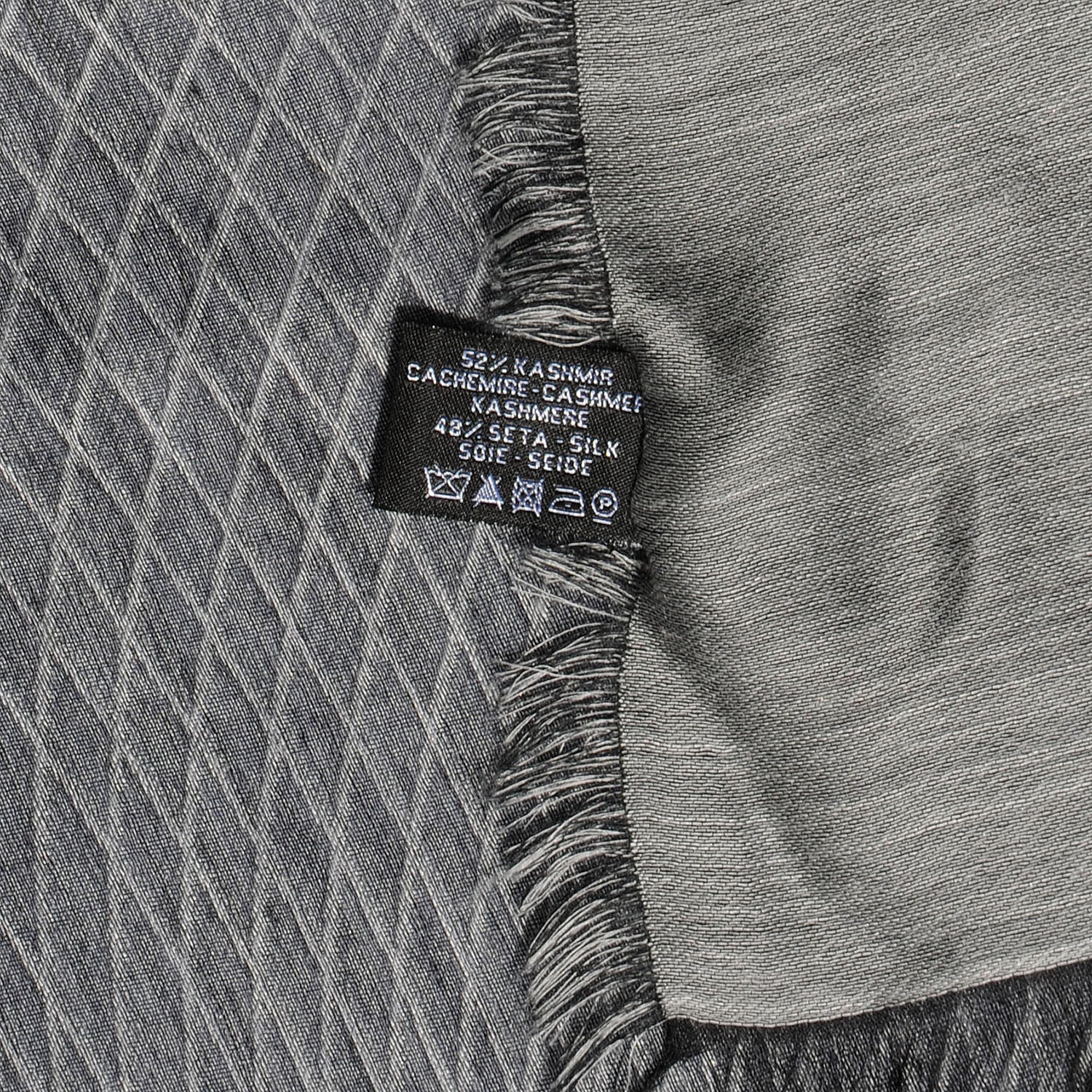 Chanel Cashmere Silk Spirograph Scarf Shawl Black White 5 of 5