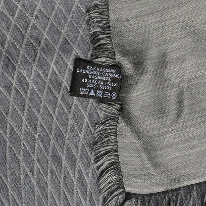 Chanel Cashmere Silk Spirograph Scarf Shawl Black White 5 of 5