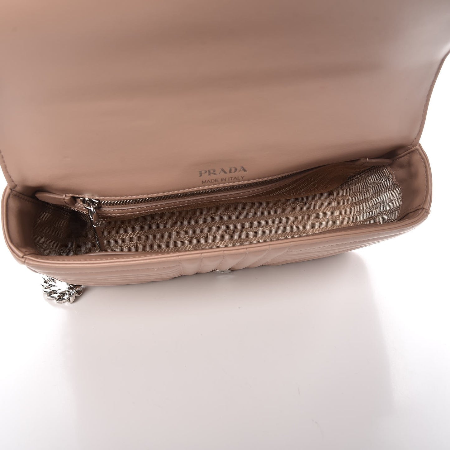 Soft Calfskin Impunture Diagramme Medium Chain Flap Shoulder Bag Cipria