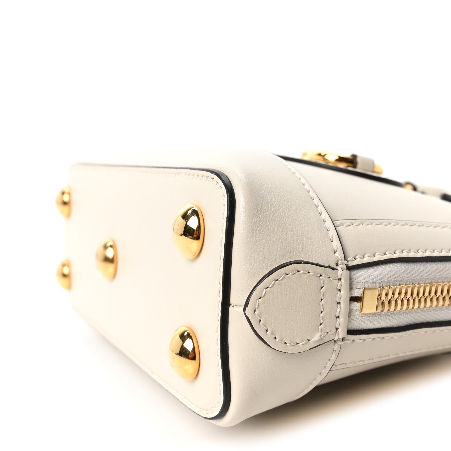 Gucci Boarded Plutone Calfskin Mini Horsebit 1955 Top Handle Bag Mystic White 10 of 10