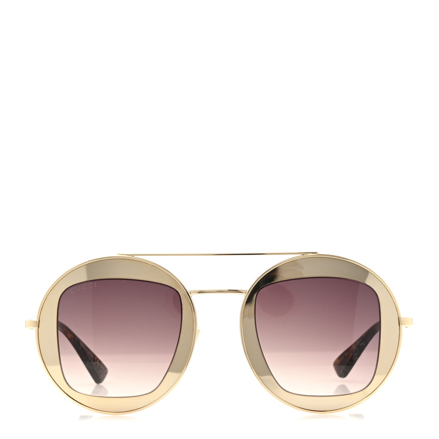 Gucci Round Frame Sylvie Web Sunglasses GG0105S Gold 4 of 14