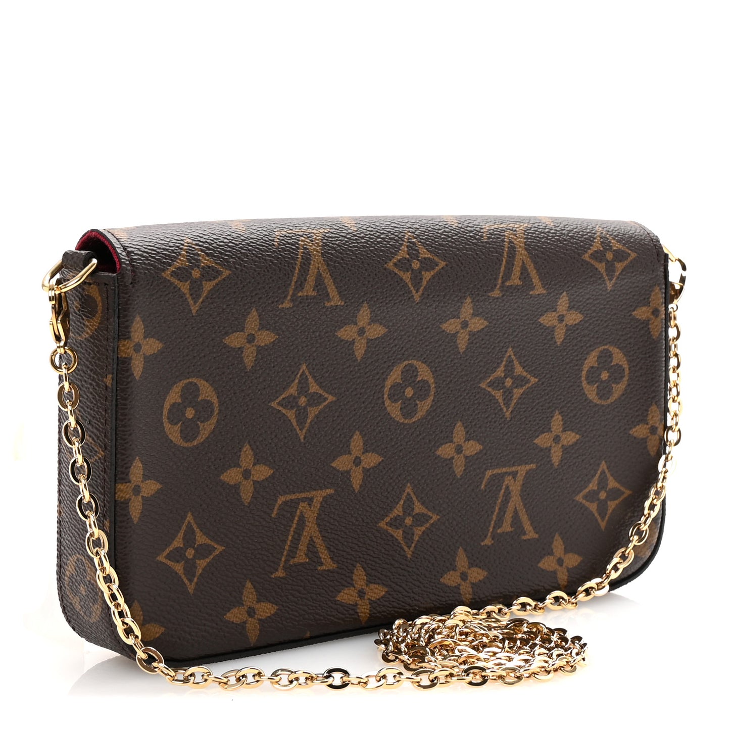 Monogram Pochette Felicie Chain Wallet Fuchsia