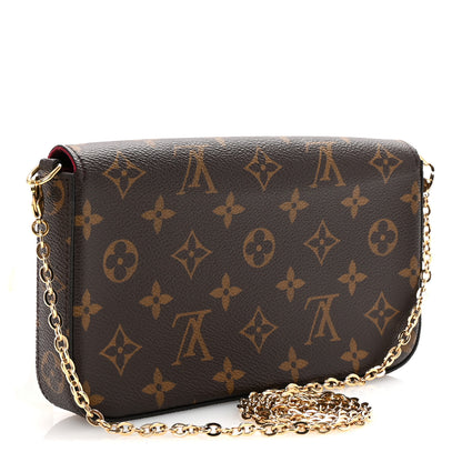 Louis Vuitton Monogram Pochette Felicie Chain Wallet Fuchsia 4 of 11
