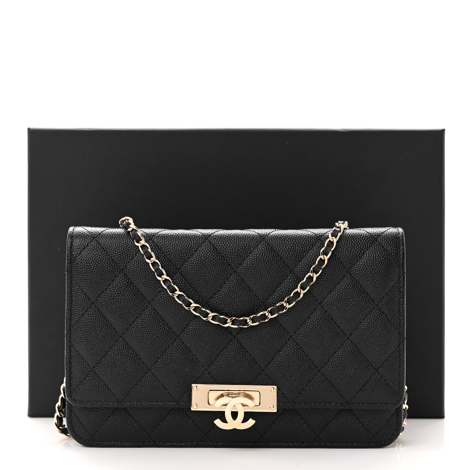 Chanel Caviar Quilted Golden Class Wallet On Chain WOC Black 12 of 12