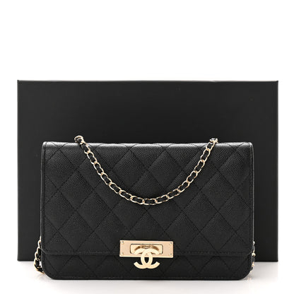 Chanel Caviar Quilted Golden Class Wallet On Chain WOC Black 12 of 12