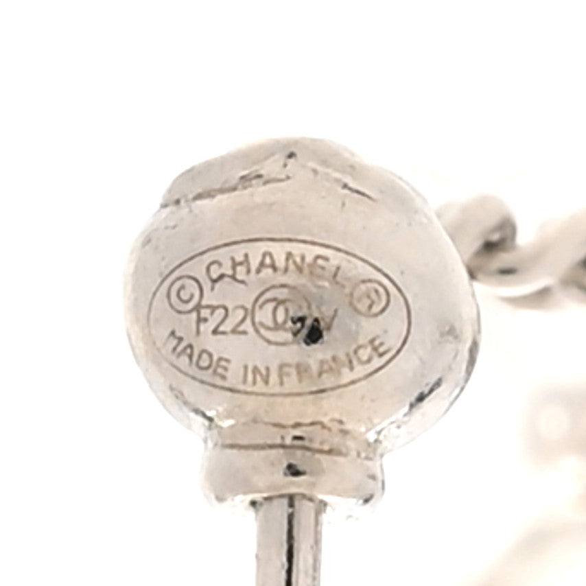 Crystal Baguette CC Drop Earrings Silver