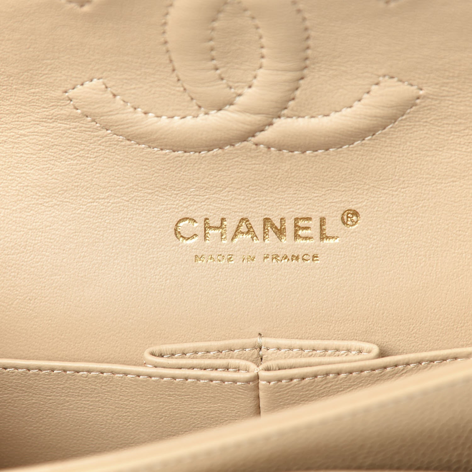 Chanel Caviar Quilted Medium Double Flap Beige 6 of 11