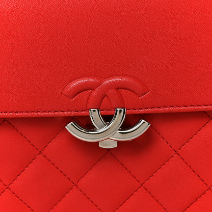 Chanel Grained Calfskin Quilted Large CC Box Flap Red 9 of 11