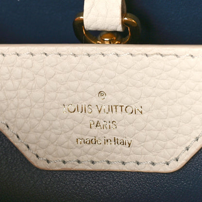 Louis Vuitton Taurillon Flower Power Embroidered Strap Capucines MM Marine Blue Cream 6 of 9