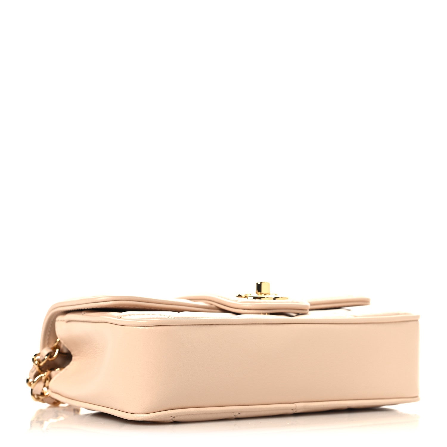 Chanel Lambskin Quilted Tab Mini Flap Beige 4 of 11