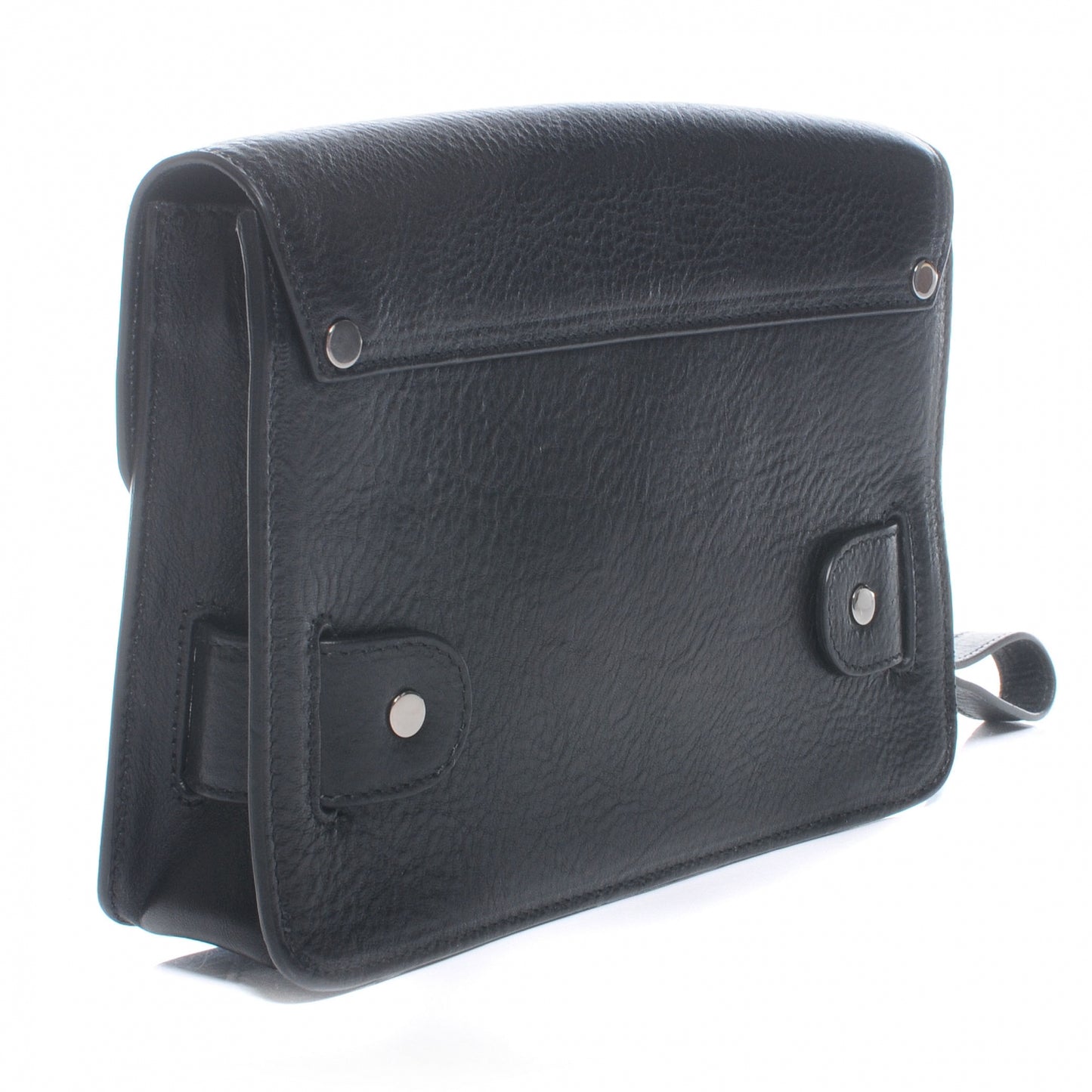 Textured Leather PS11 Wristlet Clutch Black