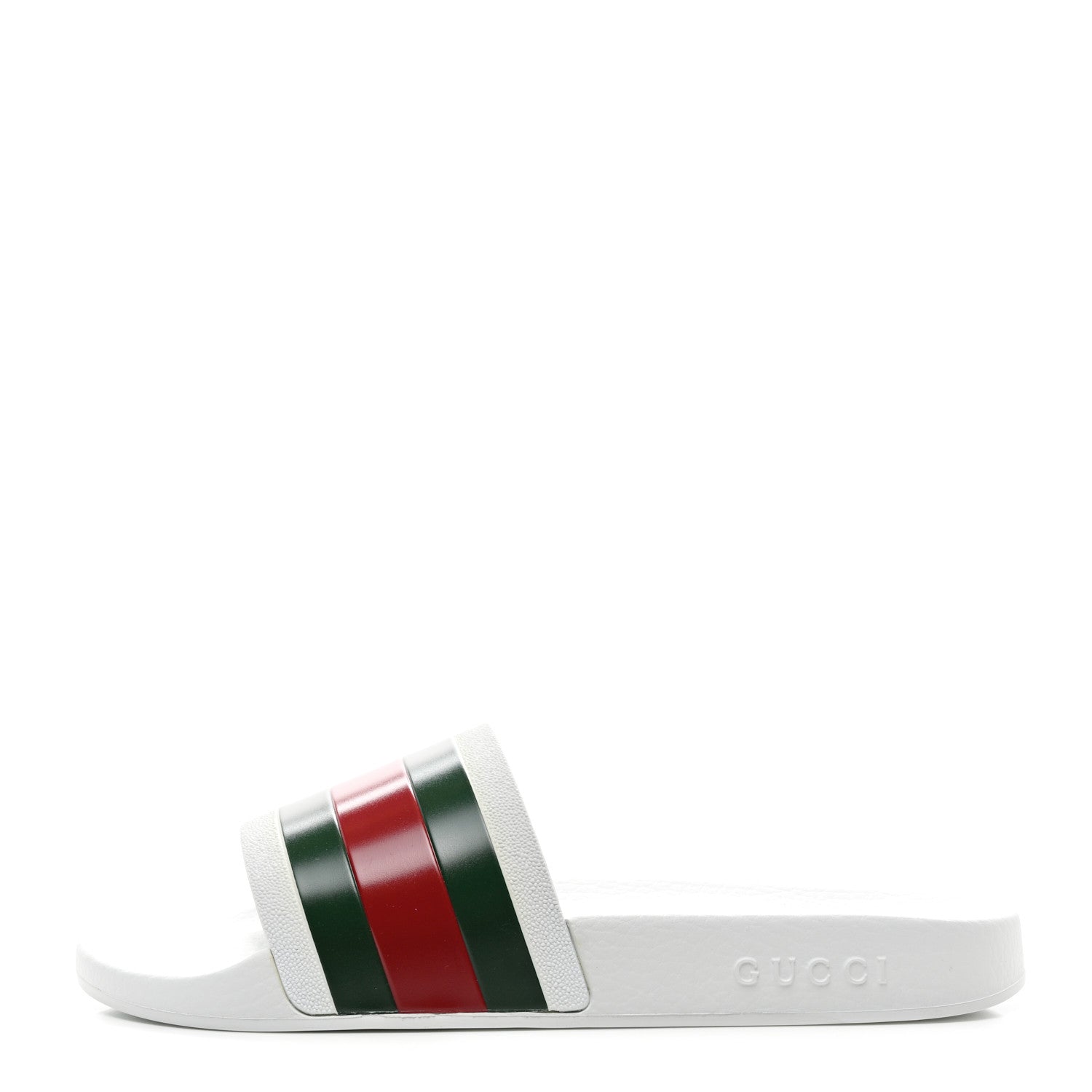 Gucci Rubber Web Mens Pool Slide Sandals 8 Great White 1 of 9