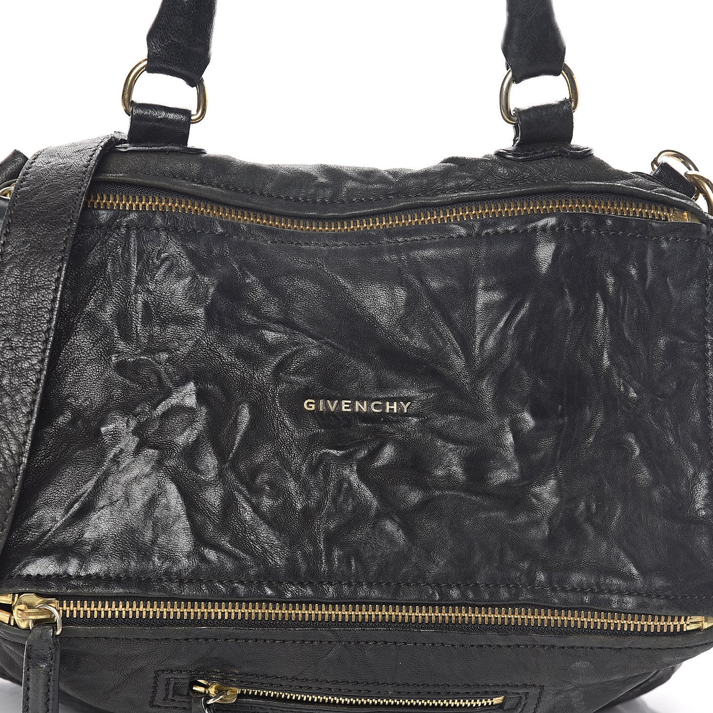 Tumbled Sheepskin Medium Pandora Bag Black